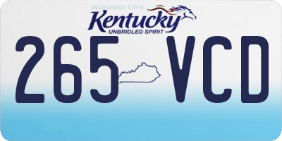 KY license plate 265VCD