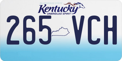 KY license plate 265VCH