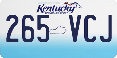 KY license plate 265VCJ