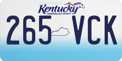 KY license plate 265VCK