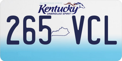 KY license plate 265VCL