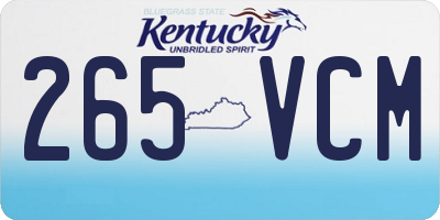 KY license plate 265VCM