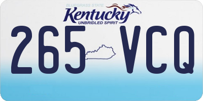 KY license plate 265VCQ