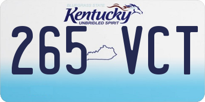 KY license plate 265VCT