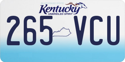 KY license plate 265VCU