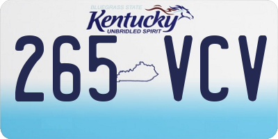 KY license plate 265VCV
