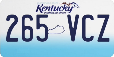 KY license plate 265VCZ