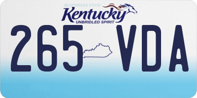 KY license plate 265VDA