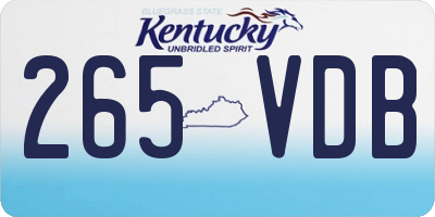 KY license plate 265VDB