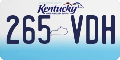 KY license plate 265VDH