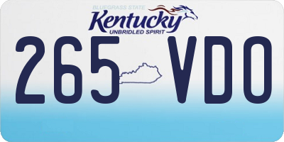KY license plate 265VDO