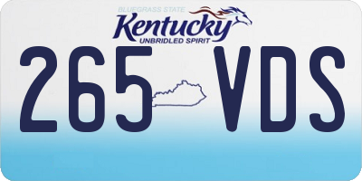 KY license plate 265VDS