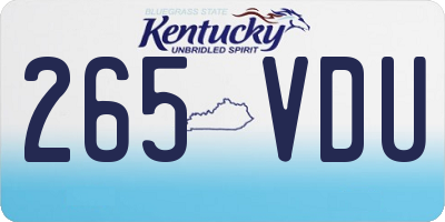 KY license plate 265VDU