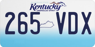 KY license plate 265VDX