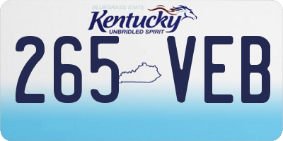 KY license plate 265VEB