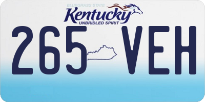 KY license plate 265VEH