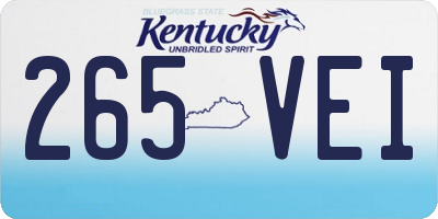 KY license plate 265VEI