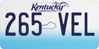 KY license plate 265VEL