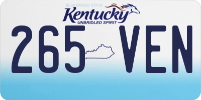 KY license plate 265VEN