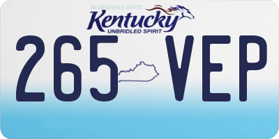 KY license plate 265VEP