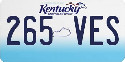 KY license plate 265VES