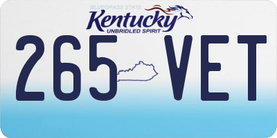 KY license plate 265VET