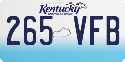 KY license plate 265VFB