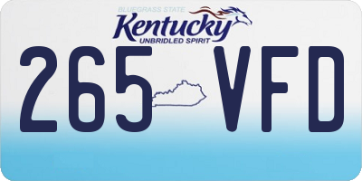 KY license plate 265VFD