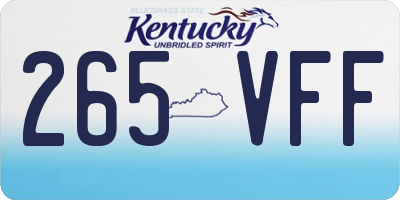 KY license plate 265VFF