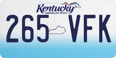 KY license plate 265VFK