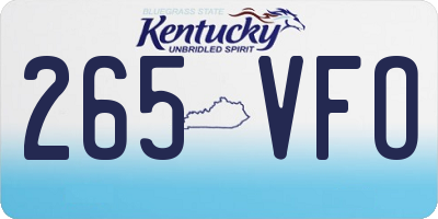KY license plate 265VFO