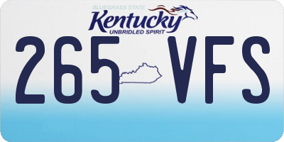 KY license plate 265VFS