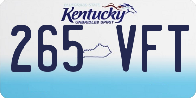 KY license plate 265VFT