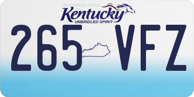 KY license plate 265VFZ