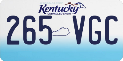 KY license plate 265VGC