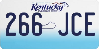 KY license plate 266JCE