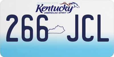 KY license plate 266JCL