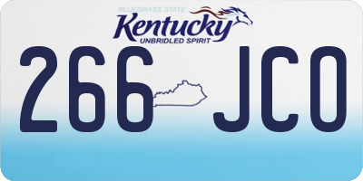 KY license plate 266JCO