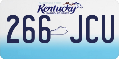 KY license plate 266JCU