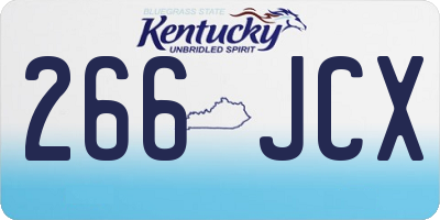 KY license plate 266JCX