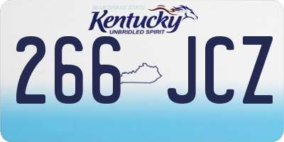 KY license plate 266JCZ