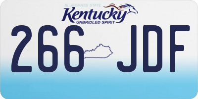 KY license plate 266JDF