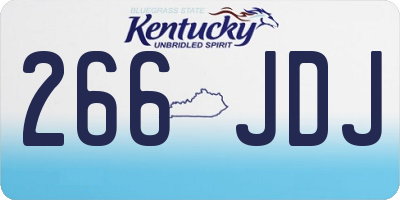 KY license plate 266JDJ