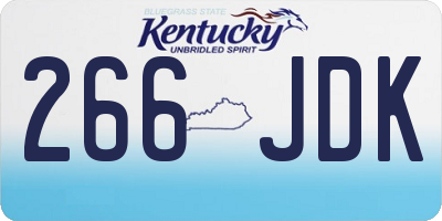 KY license plate 266JDK