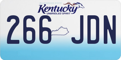 KY license plate 266JDN