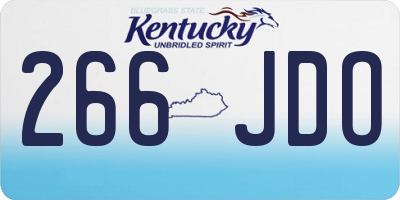 KY license plate 266JDO