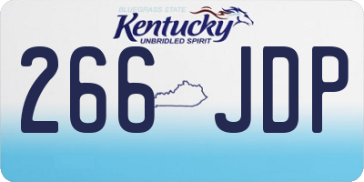 KY license plate 266JDP