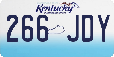 KY license plate 266JDY