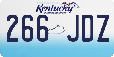 KY license plate 266JDZ