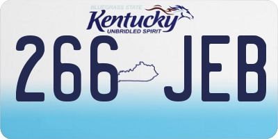 KY license plate 266JEB